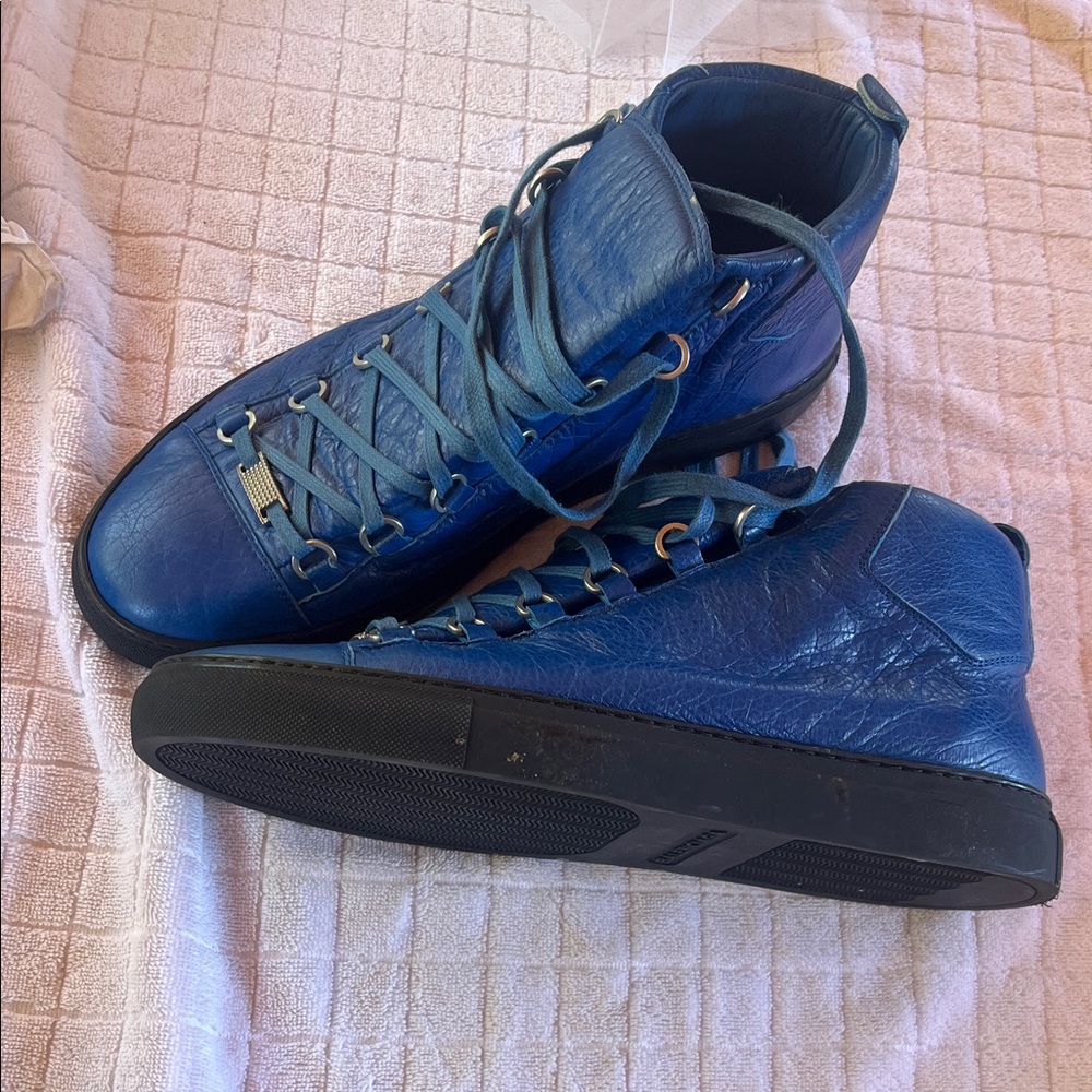 Balenciaga Men's Blue High-Top Sneakers